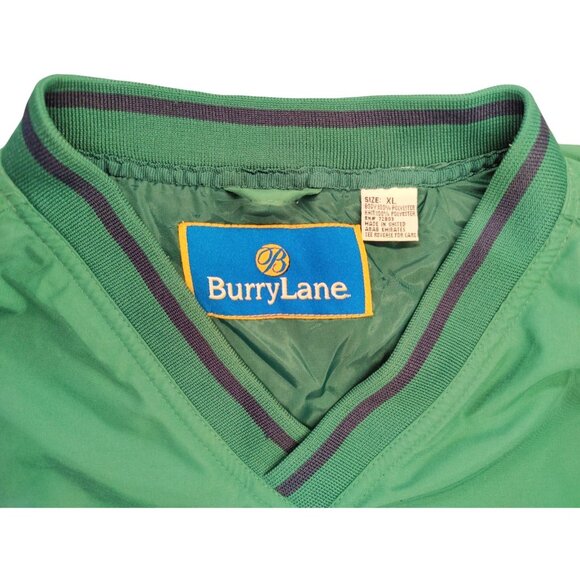 Burry Lane Green Mens XL V-Neck Golf Pullover Windbreaker Jacket Blouson VTG - Picture 3 of 7